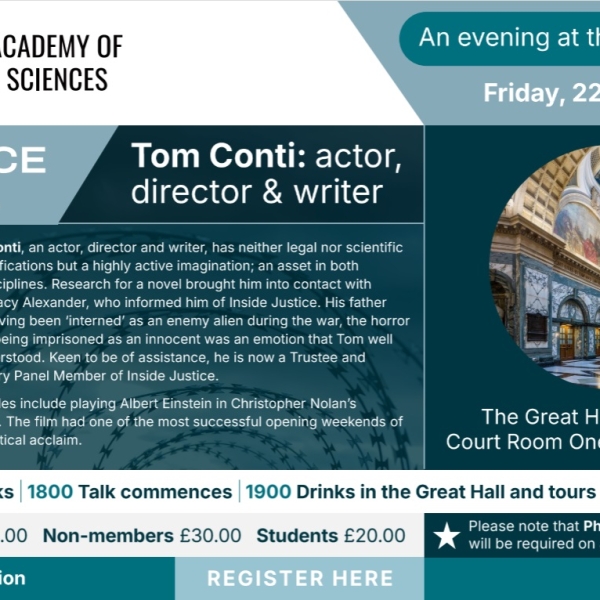 Injustice for All - Join Tom Conti at the Old Bailey for a talk and tour registration open now